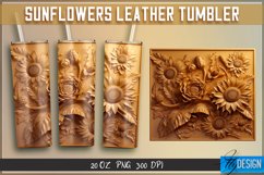 3d Tooled Leather Sunflower Tumbler Sublimation|Sunflower v1 Product Image 2