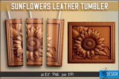 3d Tooled Leather Sunflower Tumbler Sublimation|Sunflower v1 Product Image 6