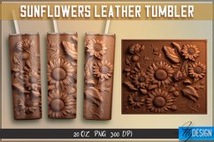 3d Tooled Leather Sunflower Tumbler Sublimation|Sunflower v1 Product Image 7