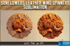 3d Tooled Leather Sunflower Wind Spinner Sublimation v.1 Product Image 2