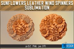 3d Tooled Leather Sunflower Wind Spinner Sublimation v.1 Product Image 3