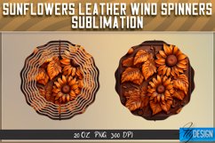 3d Tooled Leather Sunflower Wind Spinner Sublimation v.1 Product Image 4