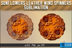 3d Tooled Leather Sunflower Wind Spinner Sublimation v.1 Product Image 5