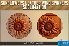 3d Tooled Leather Sunflower Wind Spinner Sublimation v.1 Product Image 6