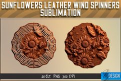 3d Tooled Leather Sunflower Wind Spinner Sublimation v.1 Product Image 7