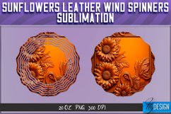 3d Tooled Leather Sunflower Wind Spinner Sublimation v.2 Product Image 3