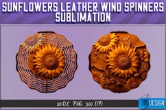 3d Tooled Leather Sunflower Wind Spinner Sublimation v.2 Product Image 4