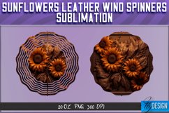 3d Tooled Leather Sunflower Wind Spinner Sublimation v.2 Product Image 5