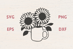 Sunflowers in mug SVG Product Image 1