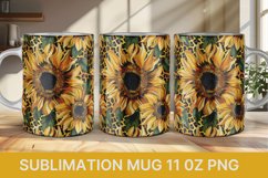 Sunflower mug, leopard sublimation mug, mug Product Image 1