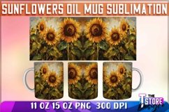Sunflower Oil Mug Wrap Sublimation|11 oz 15 oz Mug|Oil Paint Product Image 2