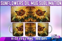 Sunflower Oil Mug Wrap Sublimation|11 oz 15 oz Mug|Oil Paint Product Image 2