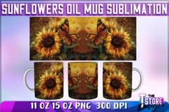 Sunflower Oil Mug Wrap Sublimation|11 oz 15 oz Mug|Oil Paint Product Image 3