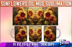 Sunflower Oil Mug Wrap Sublimation|11 oz 15 oz Mug|Oil Paint Product Image 3