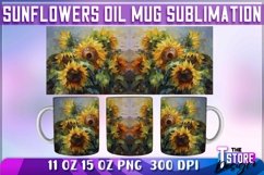 Sunflower Oil Mug Wrap Sublimation|11 oz 15 oz Mug|Oil Paint Product Image 4
