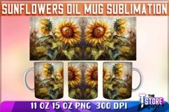 Sunflower Oil Mug Wrap Sublimation|11 oz 15 oz Mug|Oil Paint Product Image 4