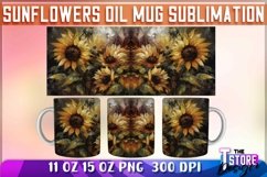 Sunflower Oil Mug Wrap Sublimation|11 oz 15 oz Mug|Oil Paint Product Image 5