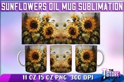 Sunflower Oil Mug Wrap Sublimation|11 oz 15 oz Mug|Oil Paint Product Image 5