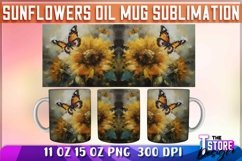 Sunflower Oil Mug Wrap Sublimation|11 oz 15 oz Mug|Oil Paint Product Image 6
