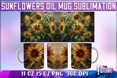 Sunflower Oil Mug Wrap Sublimation|11 oz 15 oz Mug|Oil Paint Product Image 6