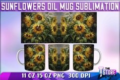 Sunflower Oil Mug Wrap Sublimation|11 oz 15 oz Mug|Oil Paint Product Image 7