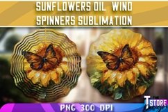 Sunflowers Oil Wind Spinners Sublimation|Oil Painting Design Product Image 2