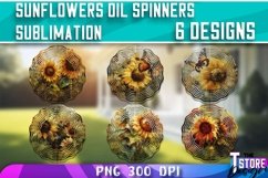 Sunflowers Oil Wind Spinners Sublimation|Oil Painting Design Product Image 1