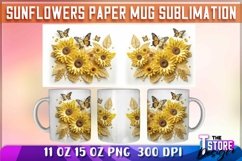 Sunflower Paper Mug Sublimation|Coffee 11 Oz|Summer Mug 15 Product Image 1