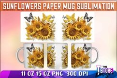 Sunflower Paper Mug Sublimation|Coffee 11 Oz|Summer Mug 15 Product Image 1
