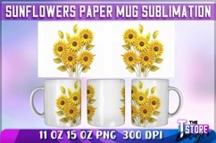 Sunflower Paper Mug Sublimation|Coffee 11 Oz|Summer Mug 15 Product Image 1
