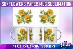 Sunflower Paper Mug Sublimation|Coffee 11 Oz|Summer Mug 15 Product Image 1