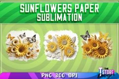 Sunflower Paper Sublimation Bundle|Flower Sublimation Design Product Image 3