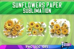 Sunflower Paper Sublimation Bundle|Flower Sublimation Design Product Image 4