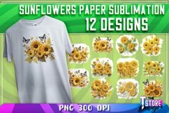 Sunflower Paper Sublimation Bundle|Flower Sublimation Design Product Image 1