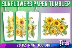 Sunflowers Paper Quilling Tumbler |Sunflower 20 oz Product Image 1