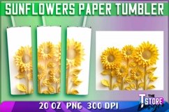Sunflowers Paper Quilling Tumbler |Sunflower 20 oz Product Image 1