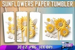 Sunflowers Paper Tumblers Bundle|Sunflower 20 oz PNG v.1 Product Image 7