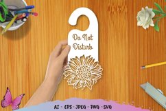 Sunflowers Door Tag - Do Not Disturb SVG File Product Image 1
