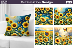 Sunflowers Pillow Design | Tulip Sublimation Product Image 1