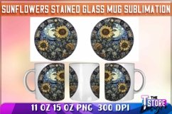 Sunflowers Stained Glass Mug Sublimation|Coffee 11 Oz v.1 Product Image 3