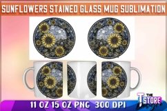 Sunflower Stained Glass Mug Sublimation|Coffee 11oz 15 oz Product Image 1