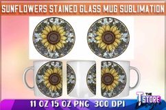 Sunflower Stained Glass Mug Sublimation|Coffee 11oz 15 oz Product Image 1