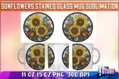 Sunflowers Stained Glass Mug Sublimation|Coffee 11 Oz v.1 Product Image 6