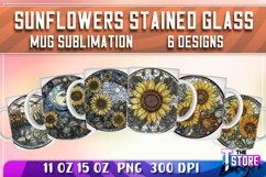 Sunflowers Stained Glass Mug Sublimation|Coffee 11 Oz v.1 Product Image 1