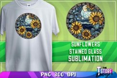 Sunflowers Stained Glass Sublimation|Sunflower Glass Design Product Image 1