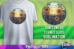 Sunflowers Stained Glass Sublimation|Sunflower Glass Design Product Image 1