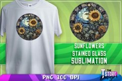 Sunflowers Stained Glass Sublimation|Sunflower Glass Design Product Image 1