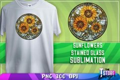 Sunflowers Stained Glass Sublimation|Sunflower Glass Design Product Image 1