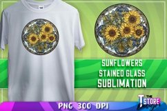 Sunflowers Stained Glass Sublimation|Sunflower Glass Design Product Image 1