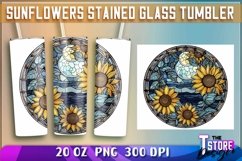 Sunflowers Stained Glass Tumblers|Sunflower 20 oz PNG v.1 Product Image 2